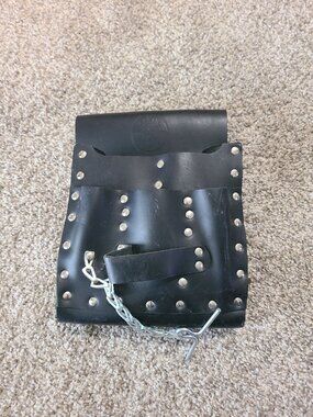 Klein Tools 5166 Black Leather Tool Pouch with Hammer Holder